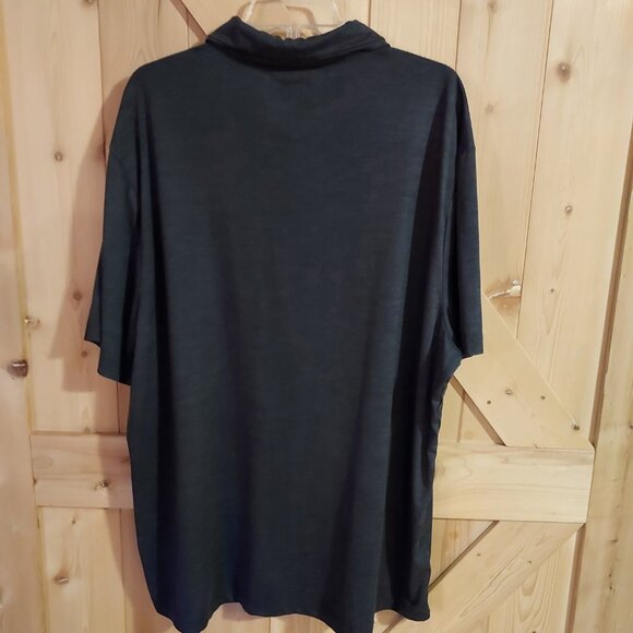 George 3-Button Men's Polo Shirt Solid Short Sleeve Collared 2XL (50-52) Black. - Picture 4 of 6